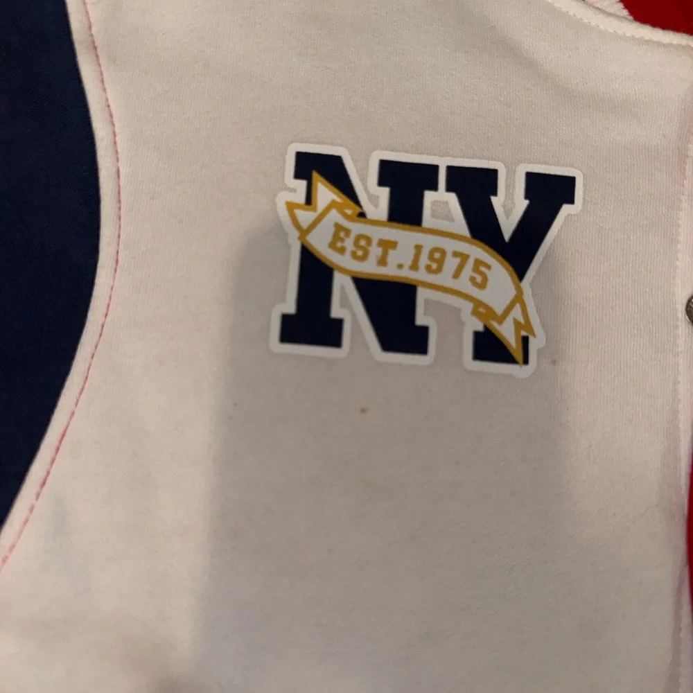 Zara Kids Red, White, and Blue Varsity Jacket